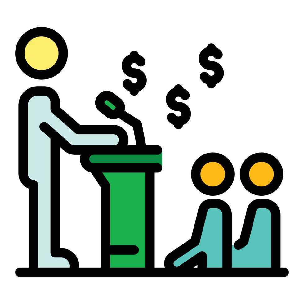 Broker lesson speaker icon color outline vector 15392383 Vector Art at