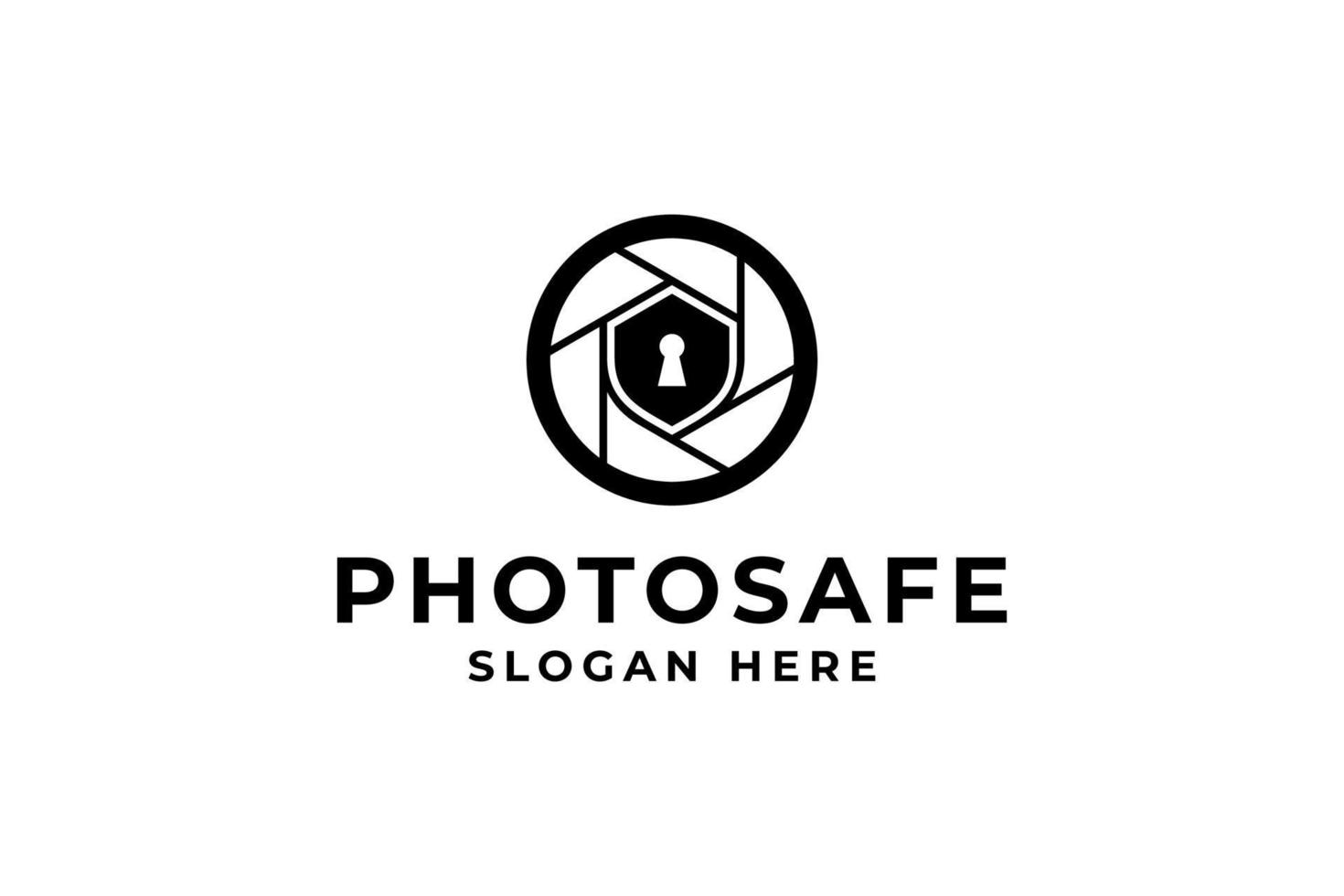 black photo safe logo vector