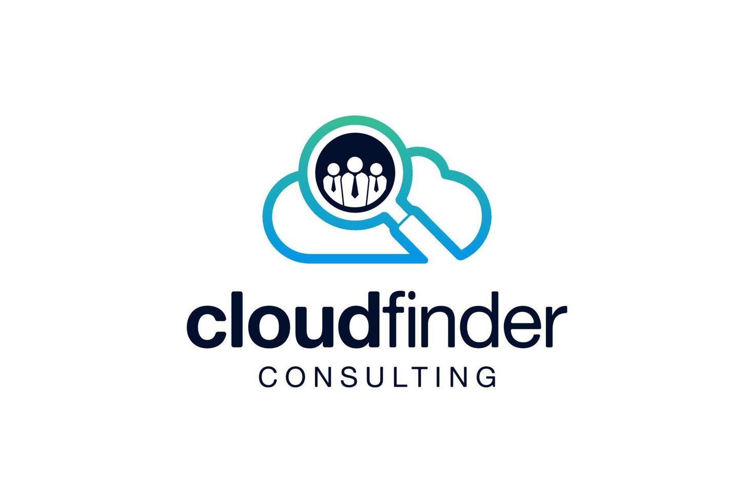 blue cloud finder zoom logo vector