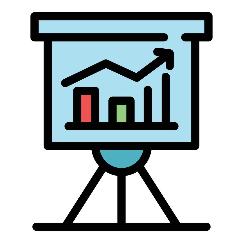 Trader banner graph icon color outline vector