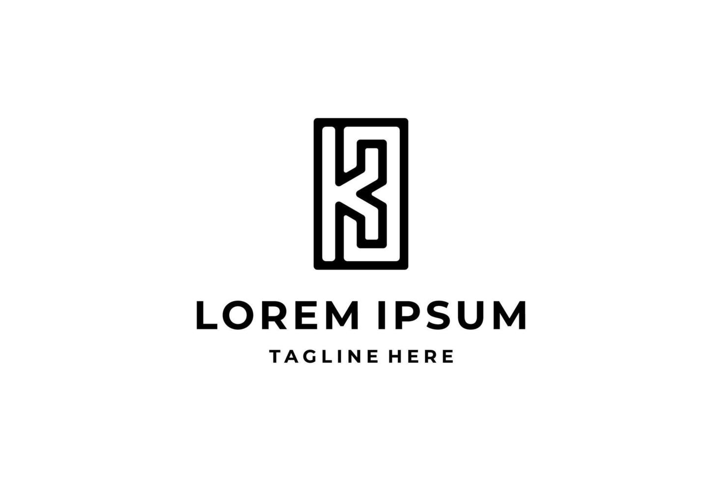 Black white initial letter K B Logo Concept vector