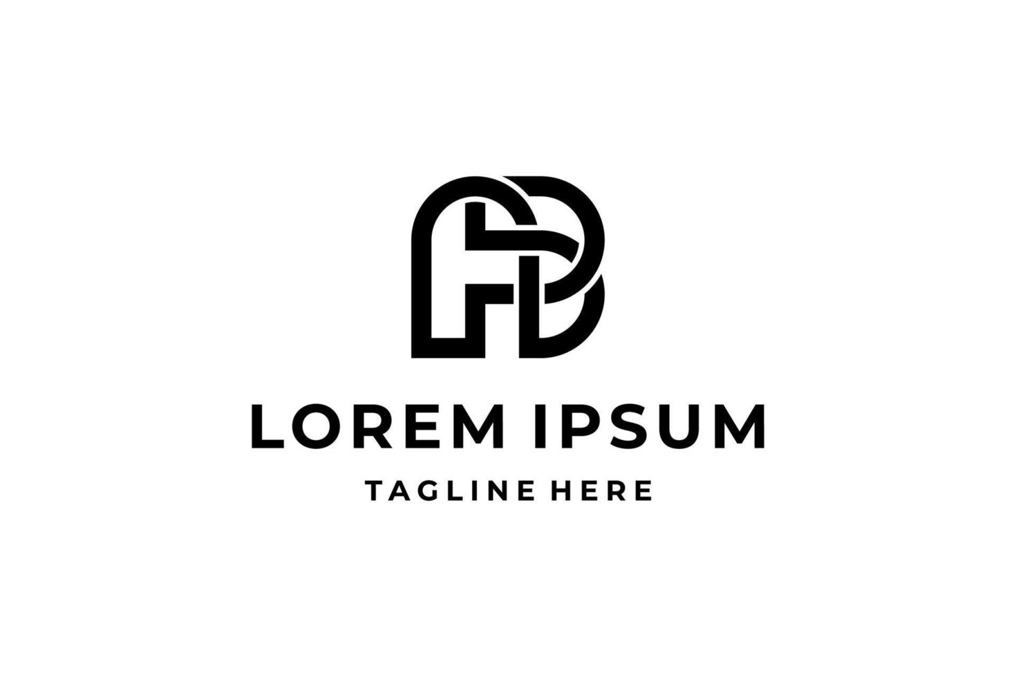 black white initial letter H P architect logo vector