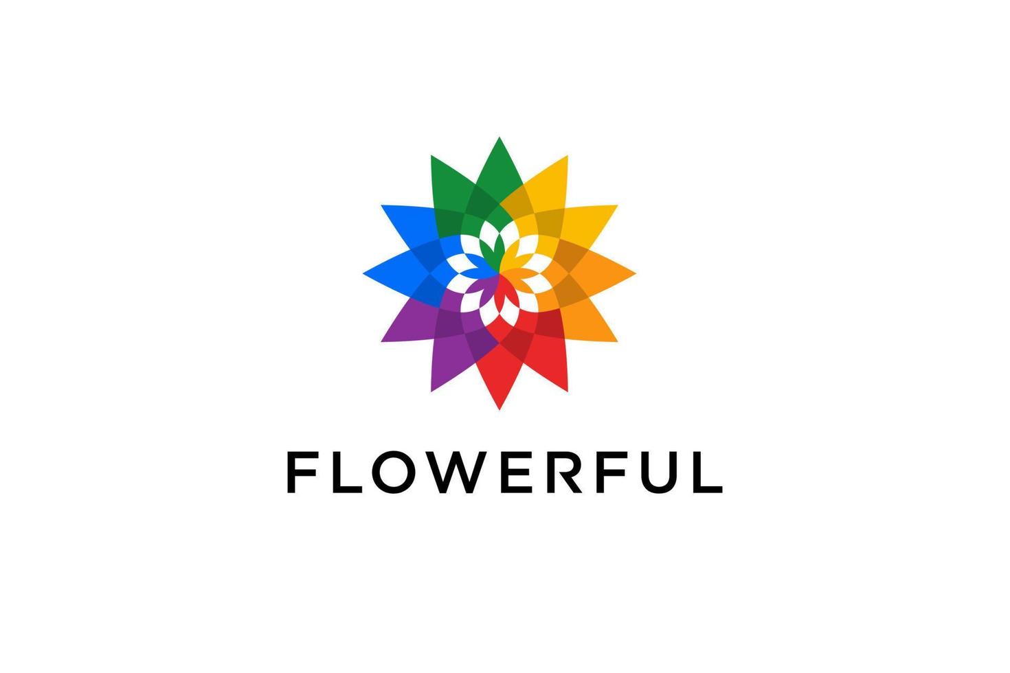 logotipo de espectro de flores de colores vector
