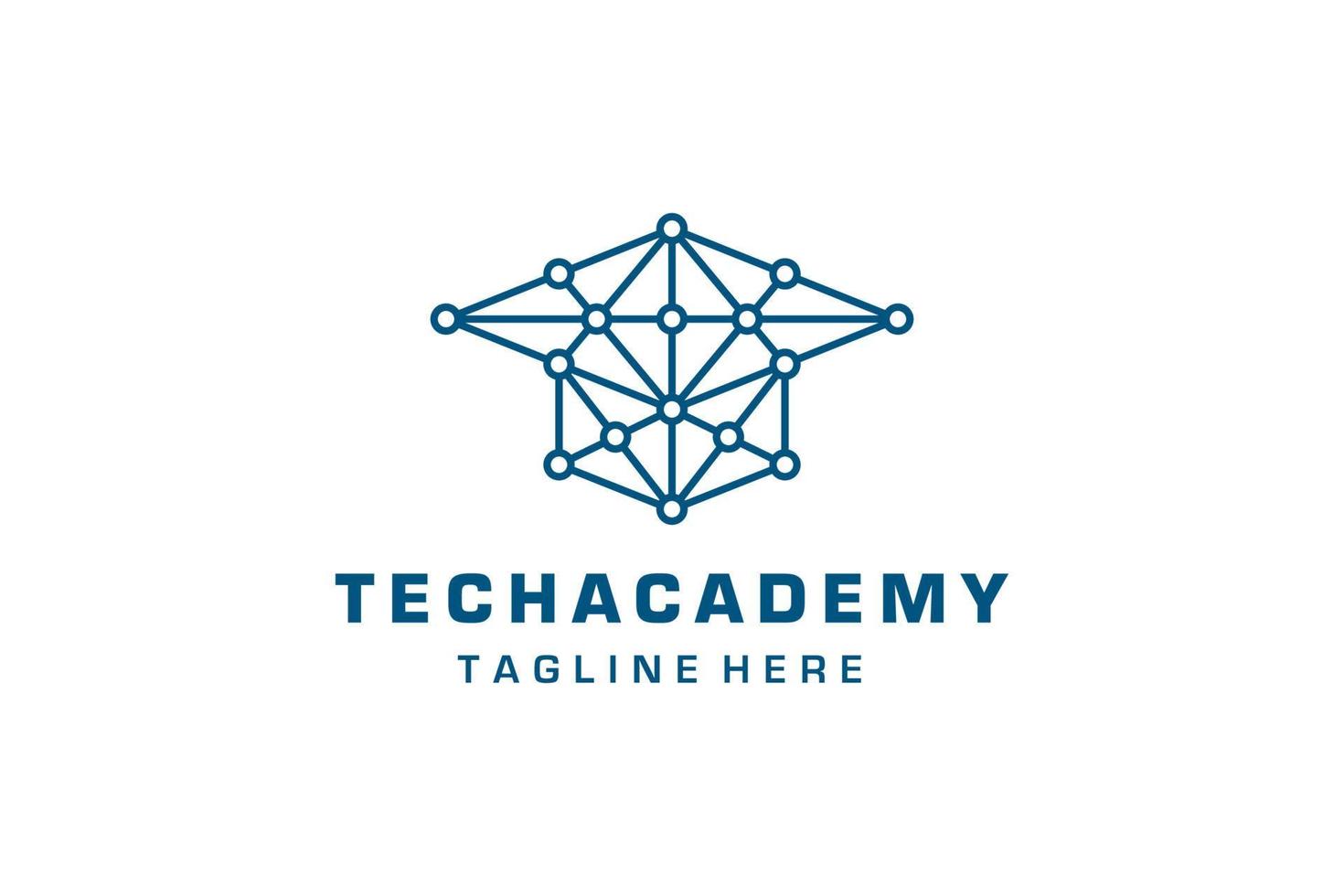 logotipo de la academia de tecnología azul vector