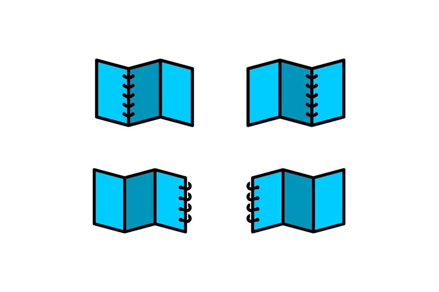 logotipo de cuaderno de espiral azul vector