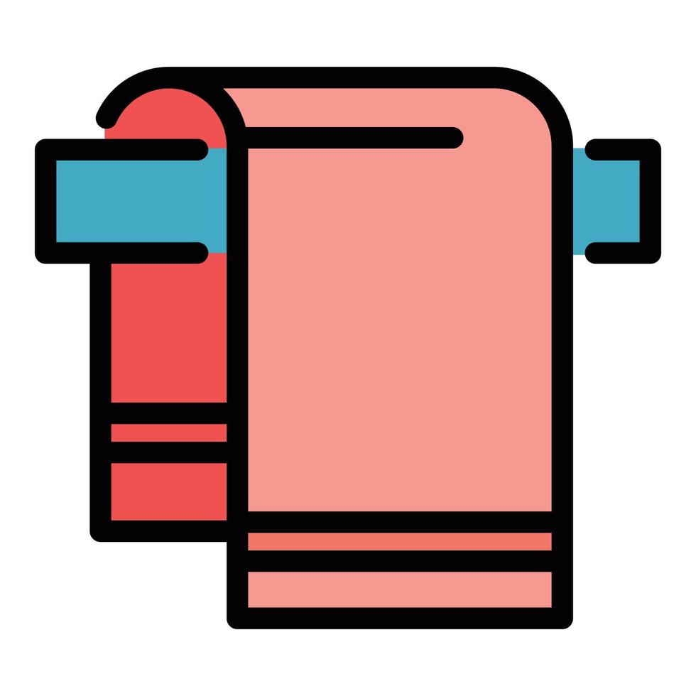Hotel towel icon color outline vector