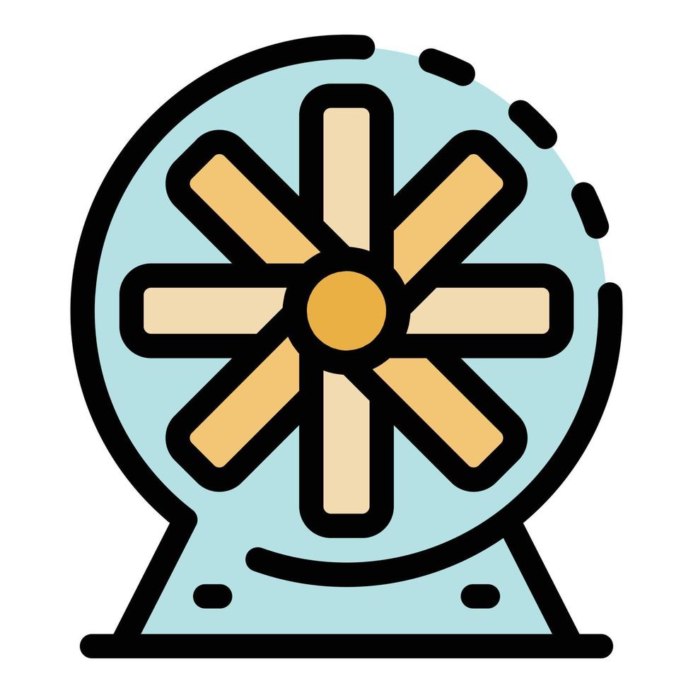 Industrial fan icon color outline vector