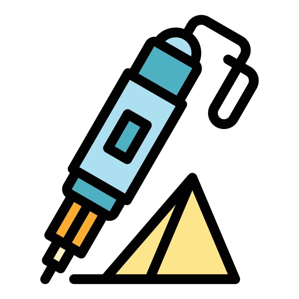 3d modeling pen icon color outline vector