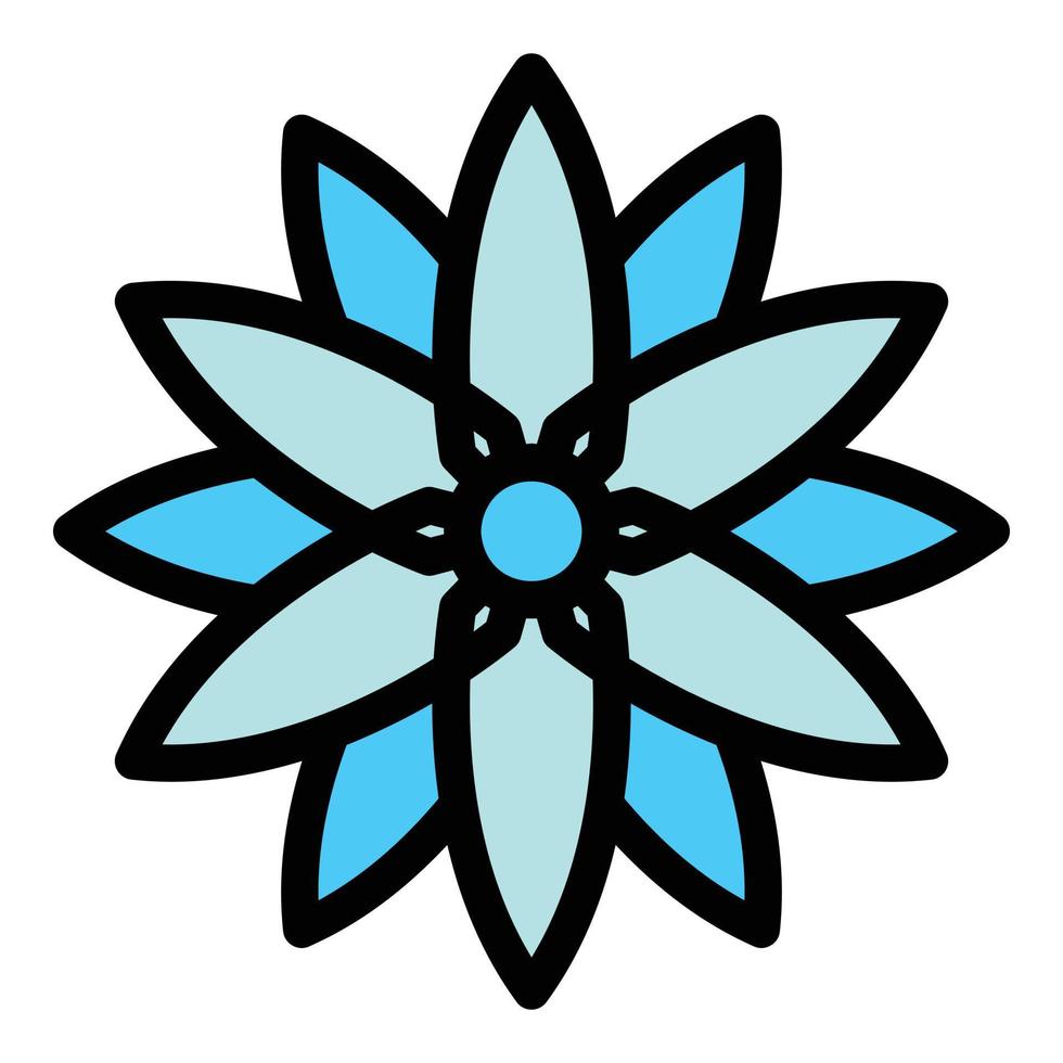 Pointed blades rotator icon color outline vector