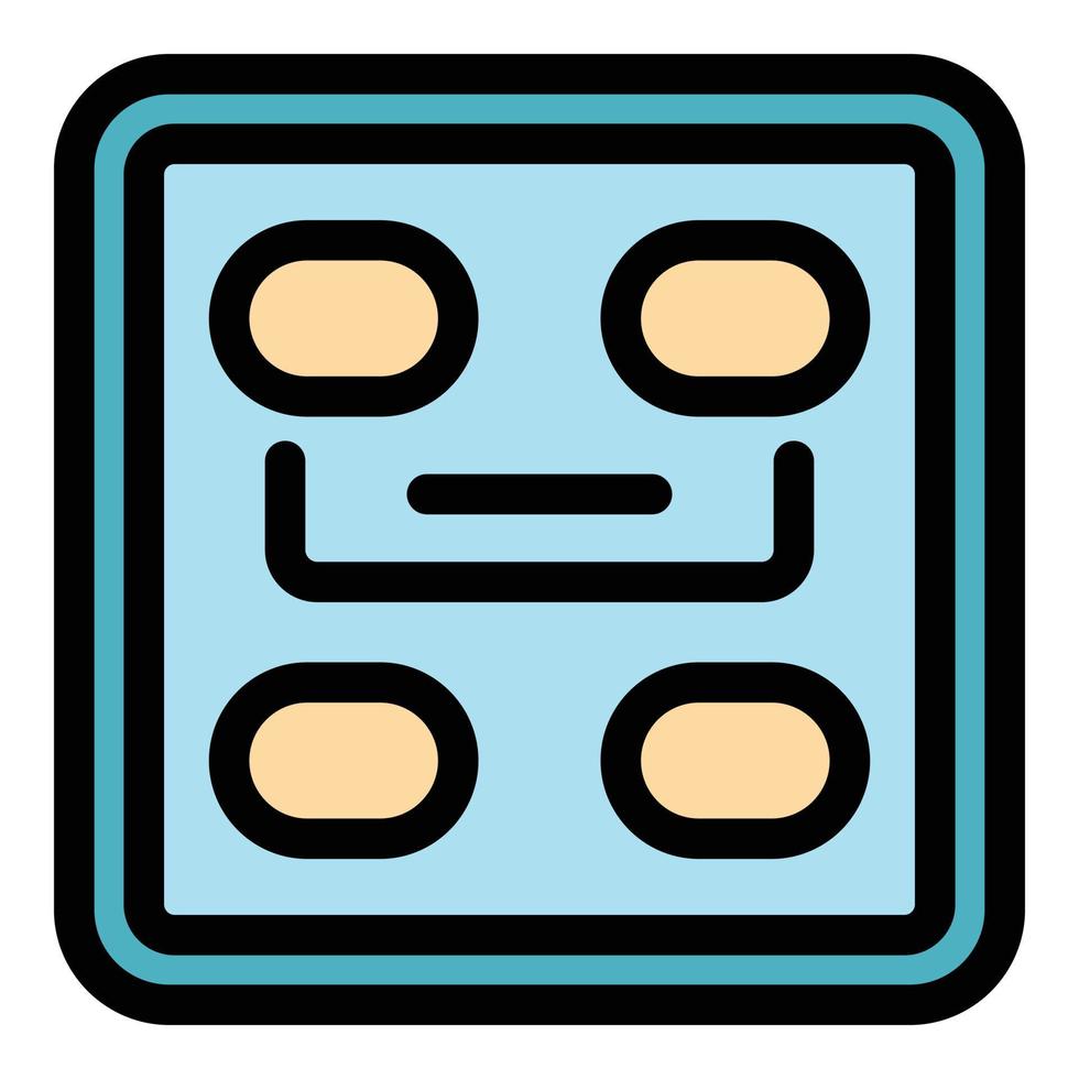Smart scales device icon color outline vector
