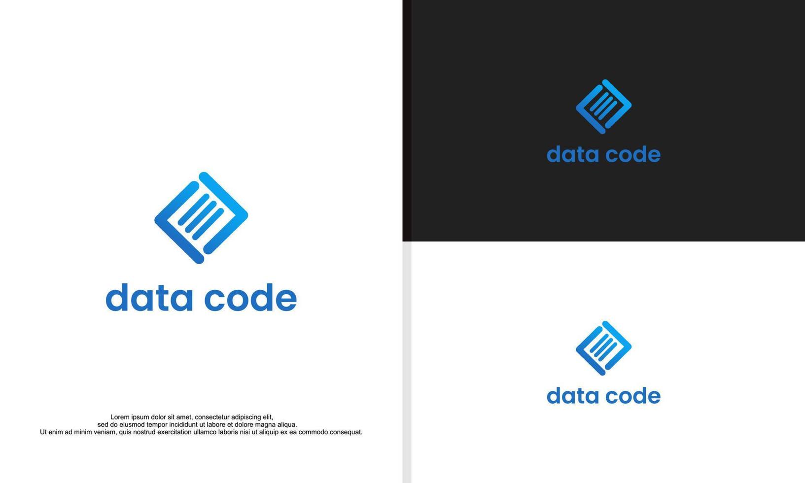 código y datos del símbolo del logotipo de tecnología degradada vector