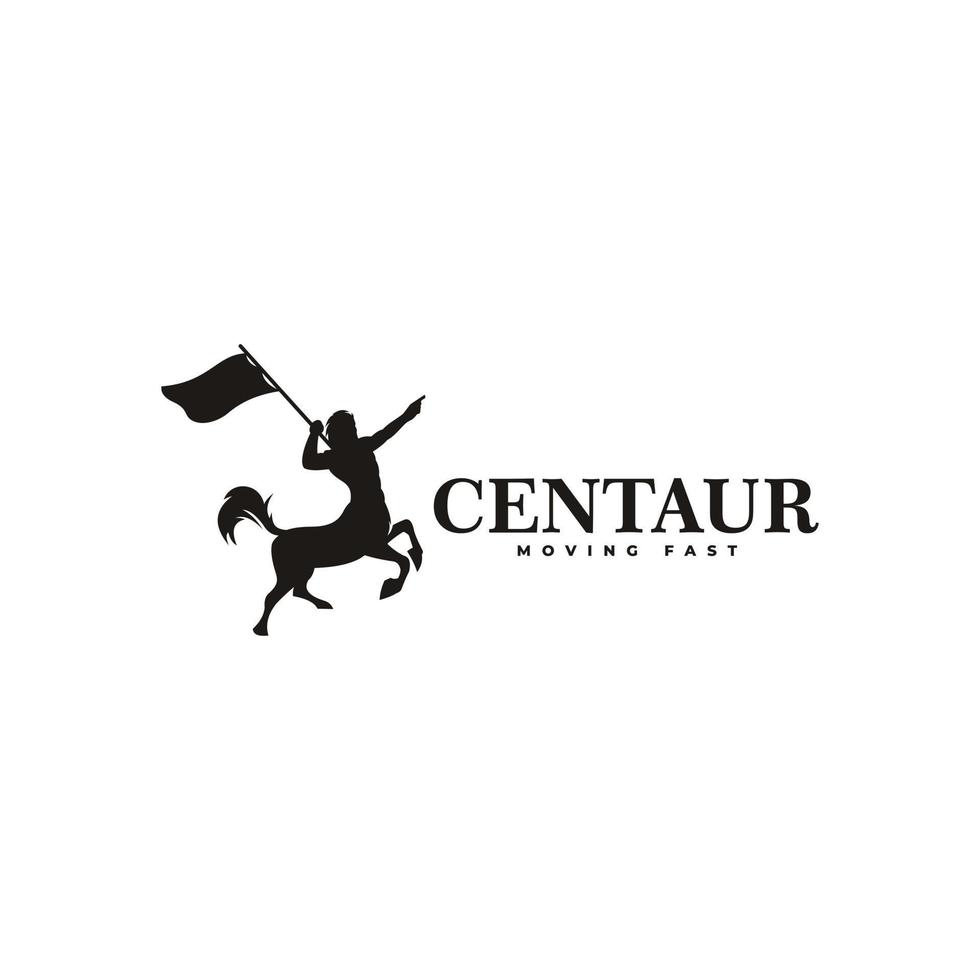 Ilustración de vector de diseño de logotipo de centauro