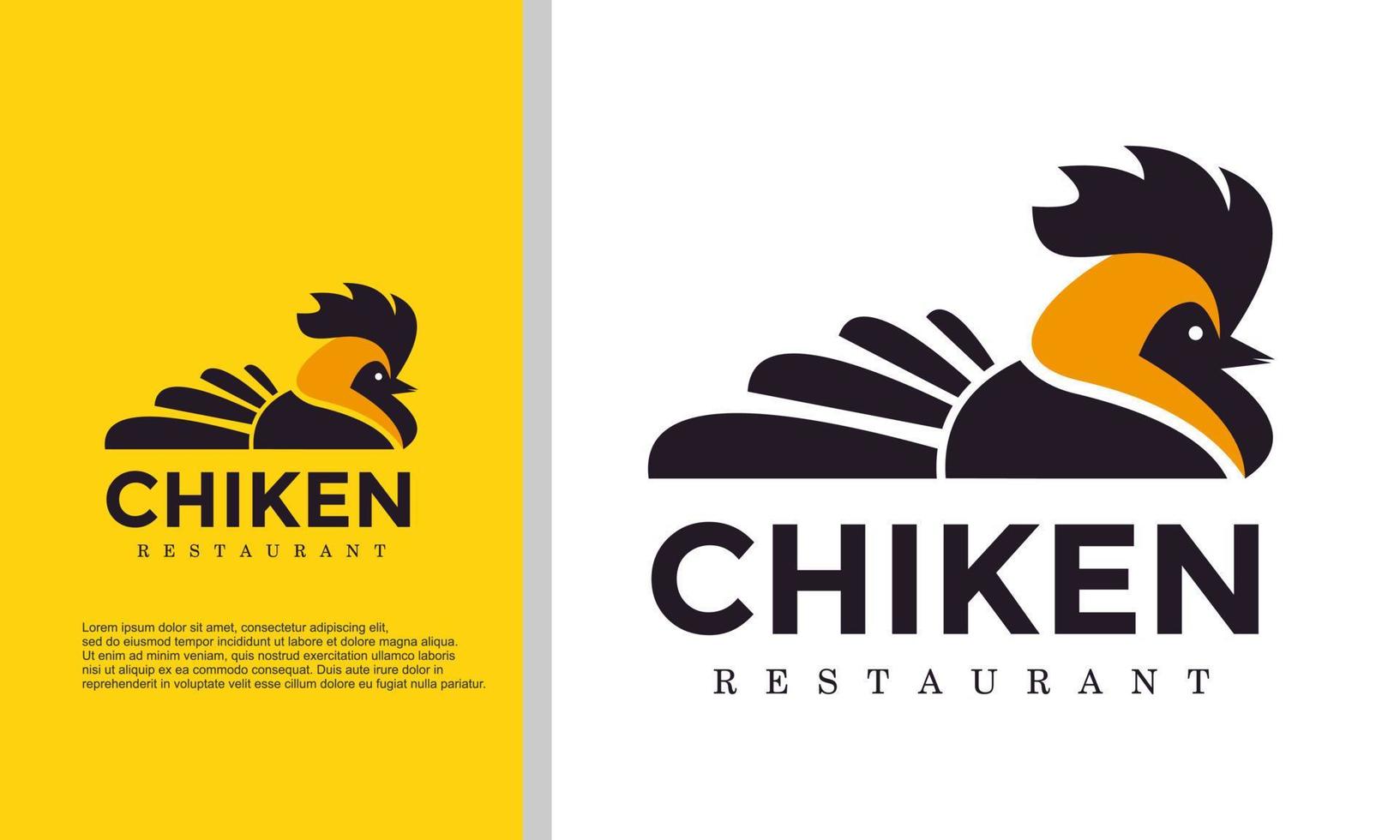 logo illustration vector graphic of chicken resto.
