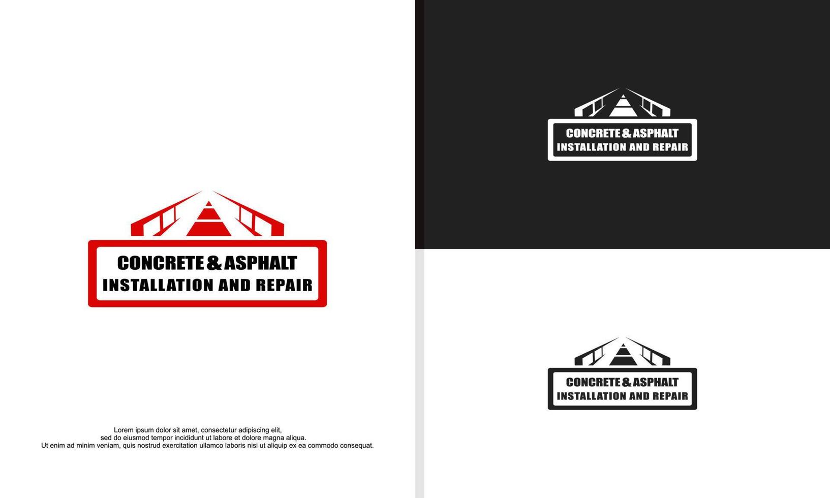 concrete and asphalt construction logo design illustration vector