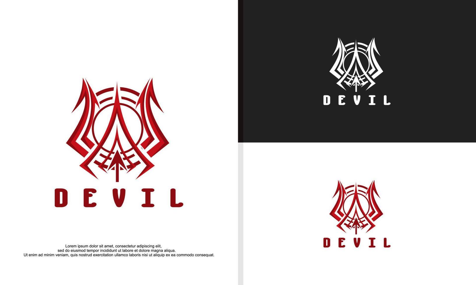 símbolo diablo logo diseño ilustración vector