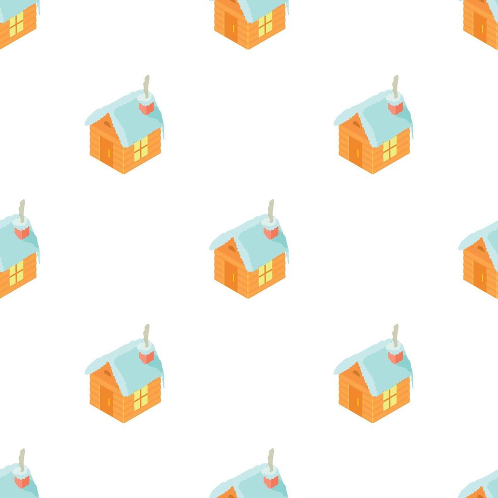 Snowy house pattern seamless vector