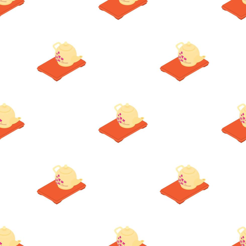 Kettle on tray pattern seamless vector