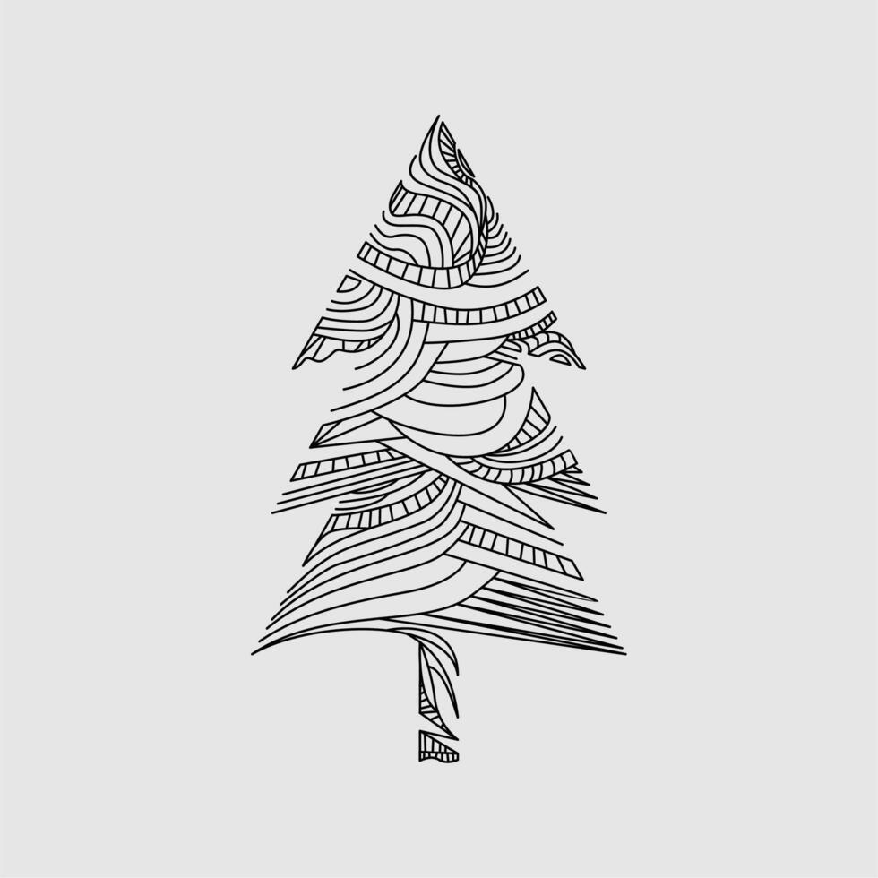 abstract black and white christmas tree line art vector stock 15392971 Vector Art at Vecteezy