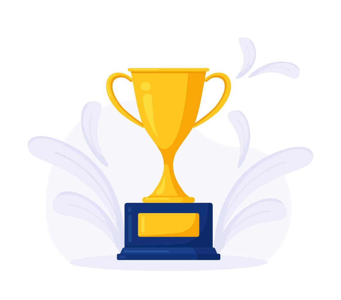 Golden cup. Trophy award, prize for winner. Gold goblet for first place. Business or sport competition vector