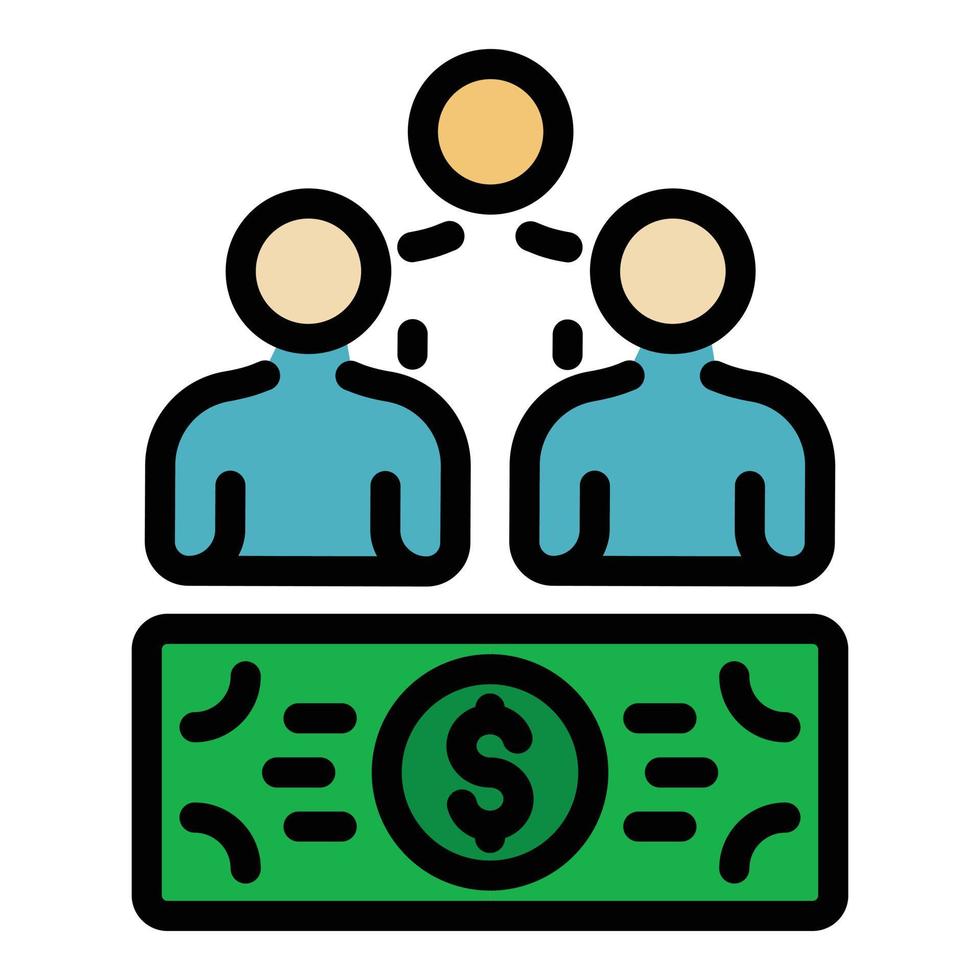 Customers money icon color outline vector