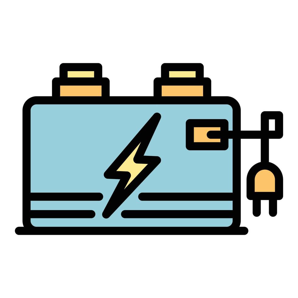 Storage battery icon color outline vector