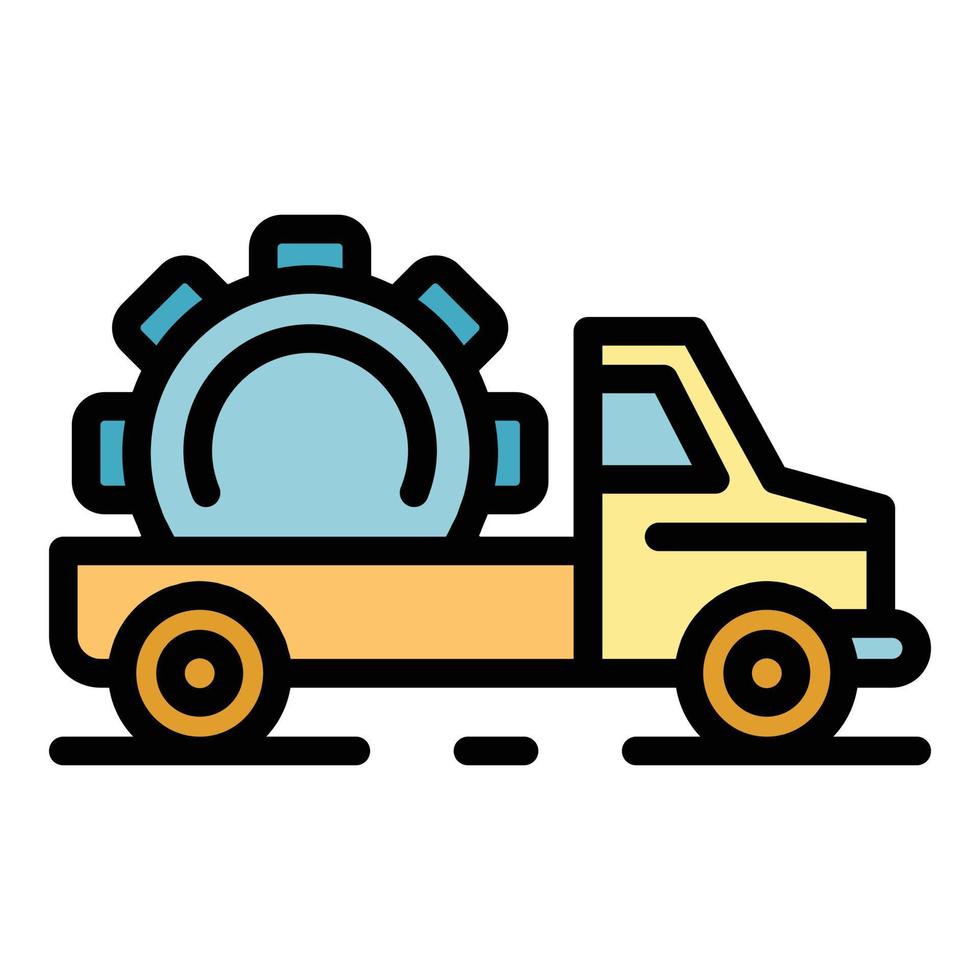 Hybrid tow truck icon color outline vector