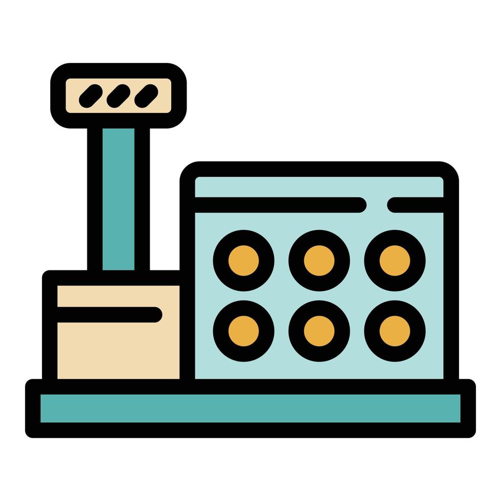 Cashier machine icon color outline vector