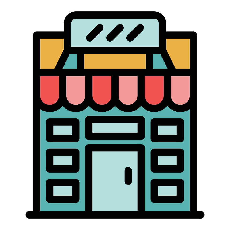 tienda mercado icono color contorno vector