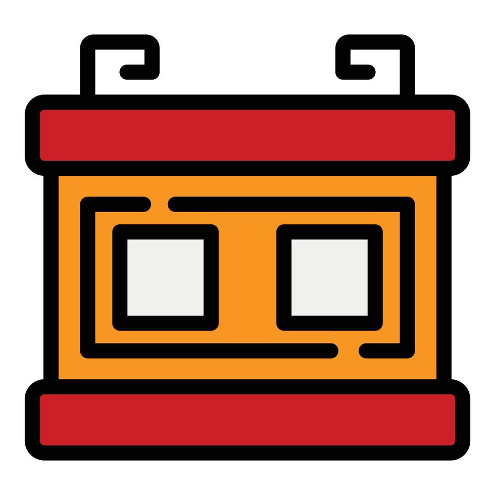 Car battery icon color outline vector