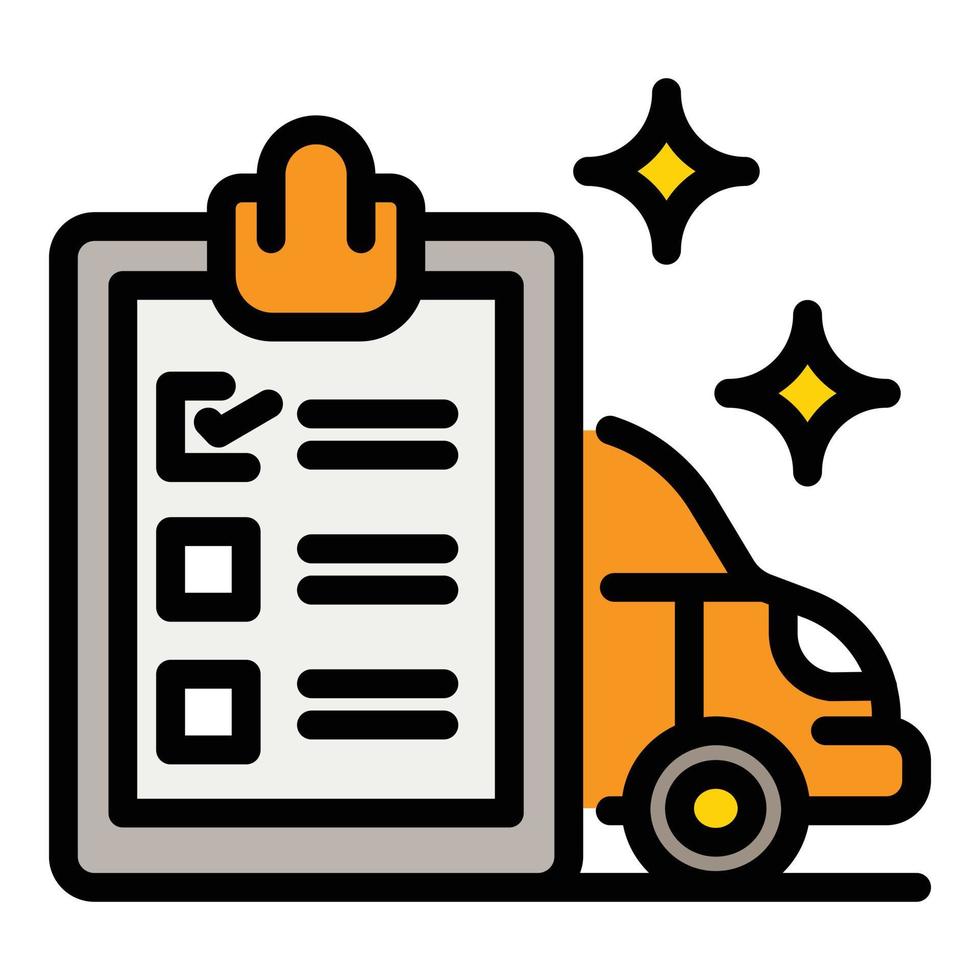 Car repair checklist icon color outline vector