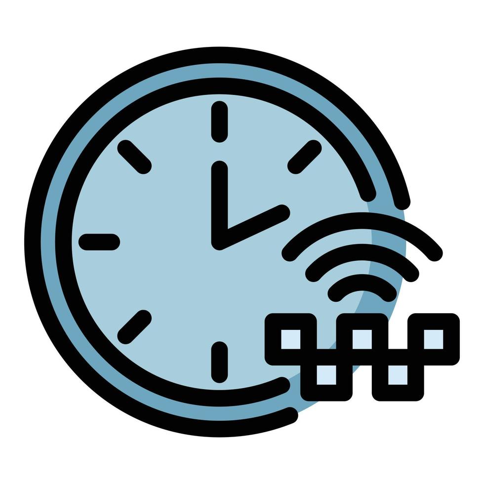 Time carsharing icon color outline vector