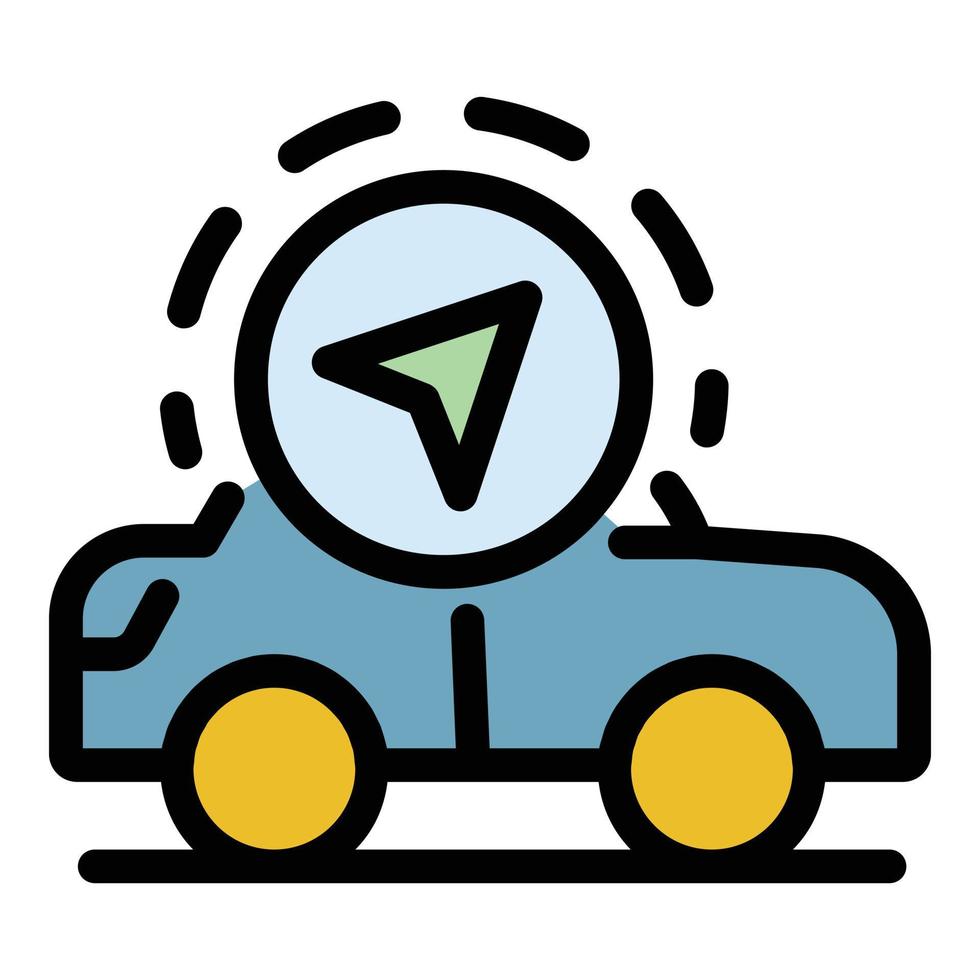 Gps taxi control icon color outline vector