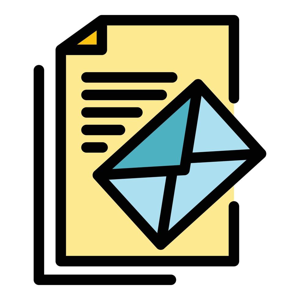 Mail paper icon color outline vector