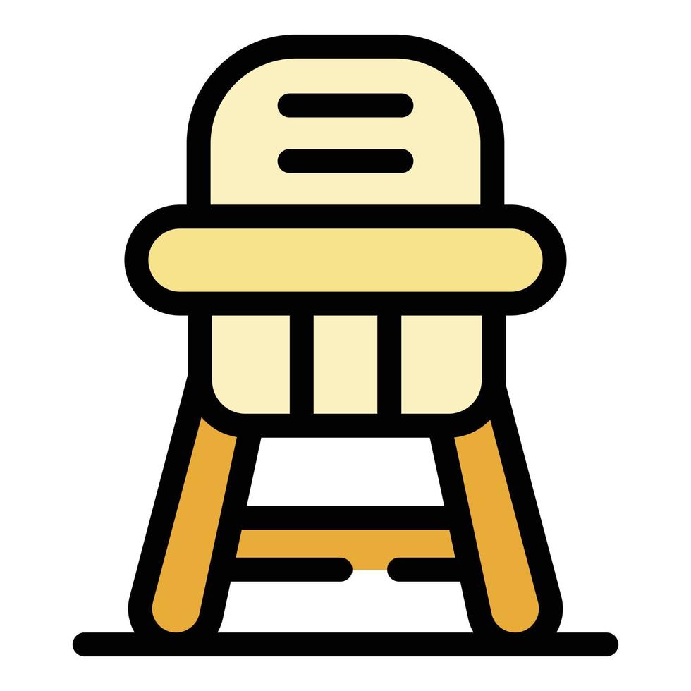 Dinner feeding chair icon color outline vector