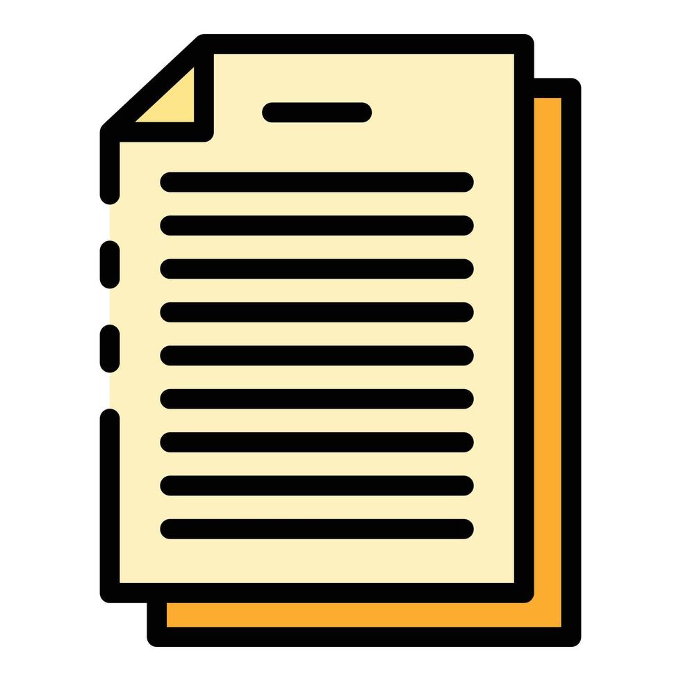 Office papers icon color outline vector