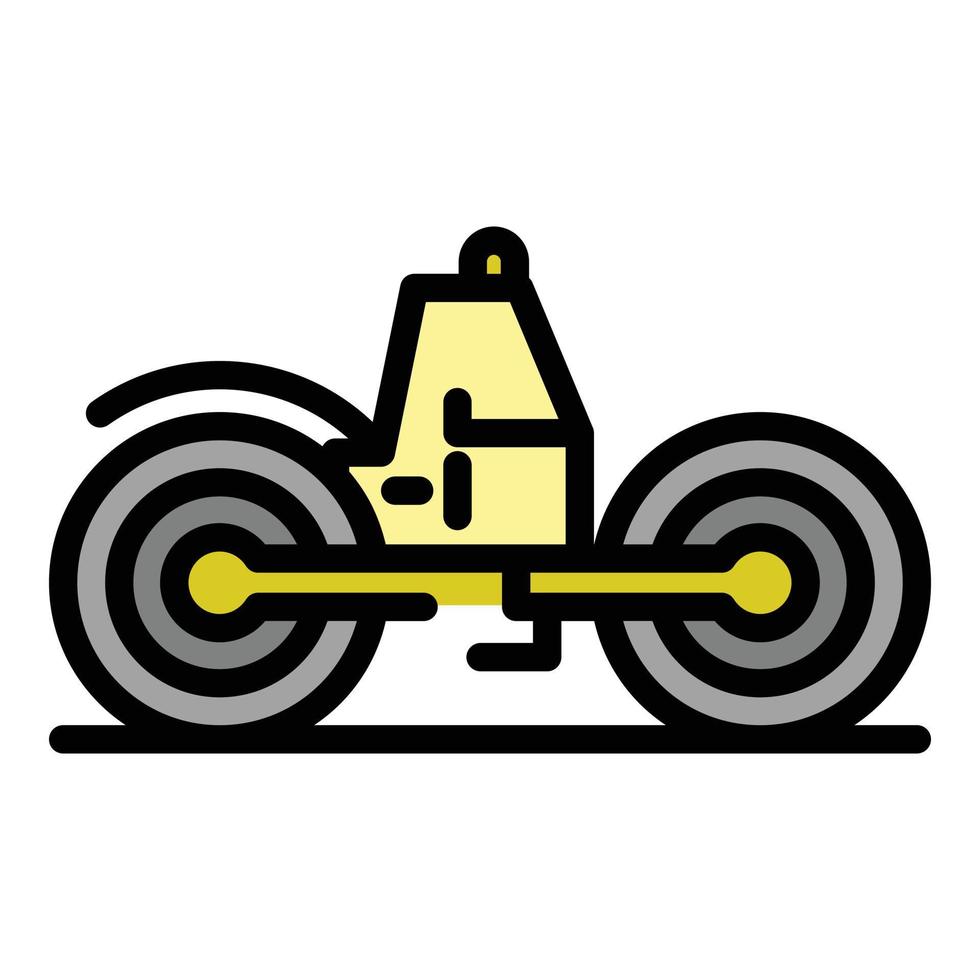 Heavy road roller icon color outline vector