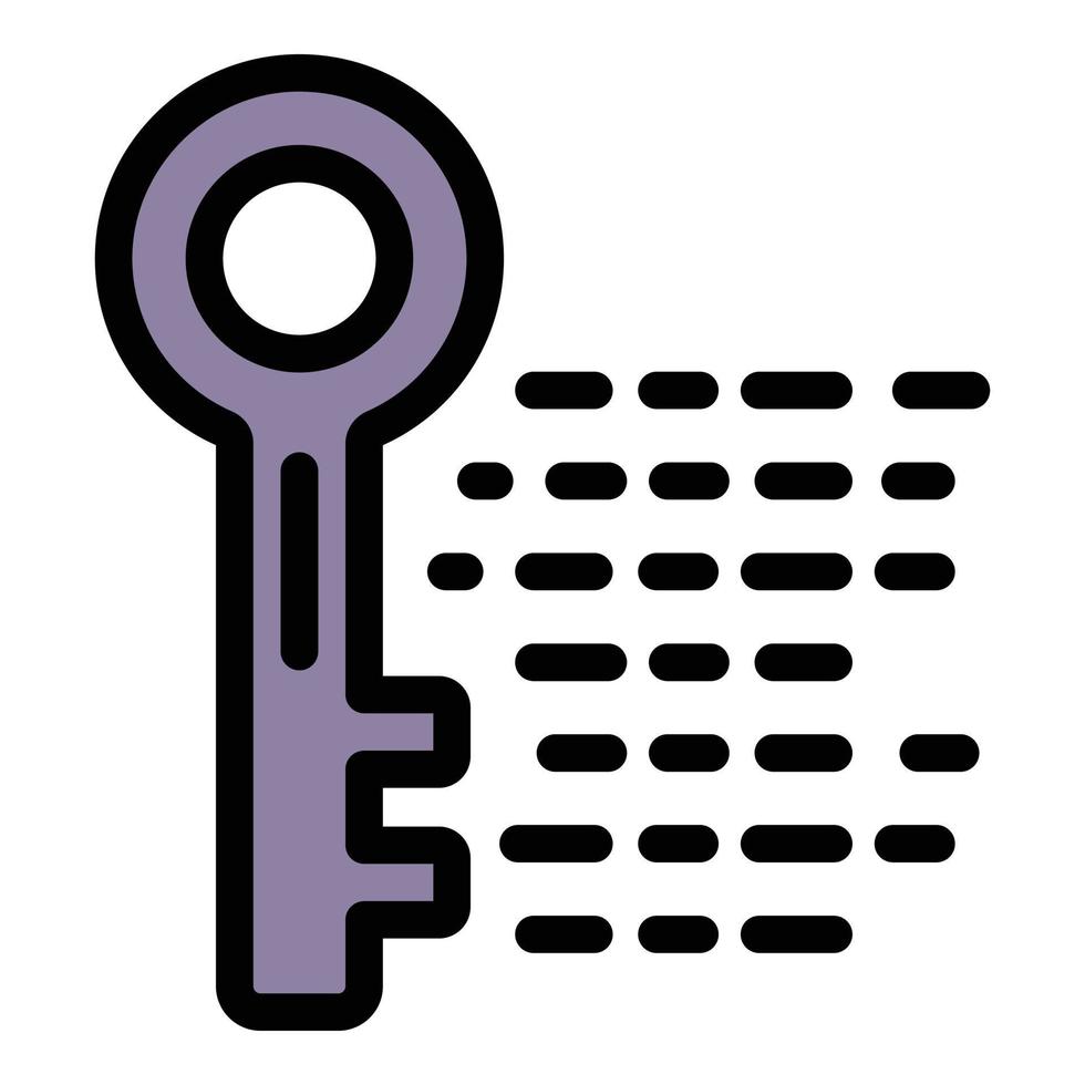 Fraud key icon color outline vector