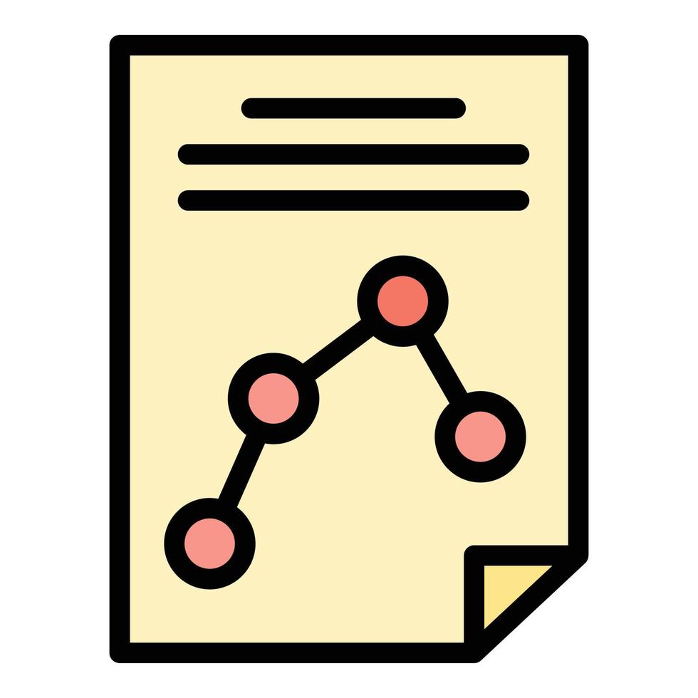 Point scheme report icon color outline vector
