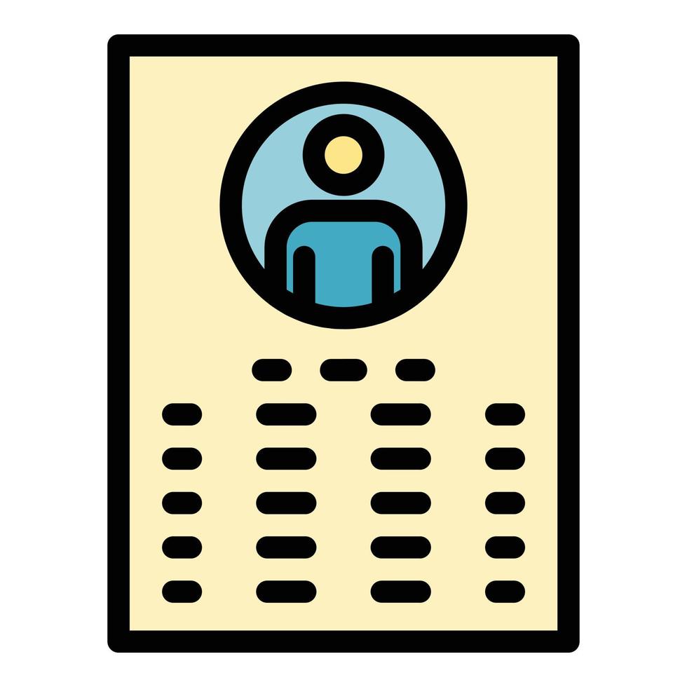 Biography report icon color outline vector
