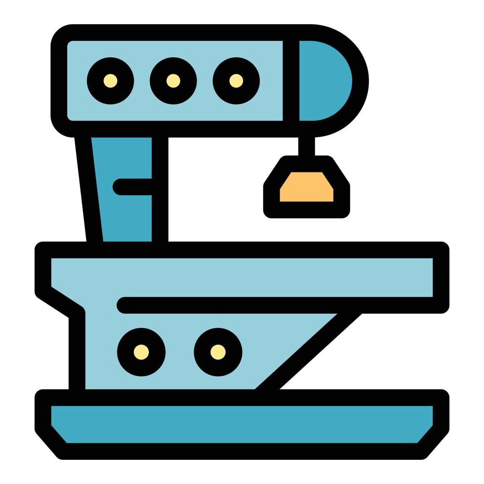 Cnc lathe icon color outline vector