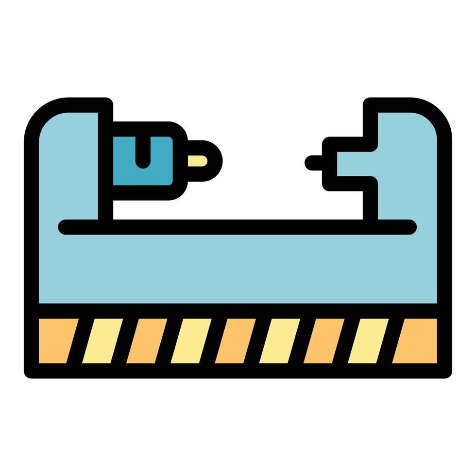 Lathe equipment icon color outline vector