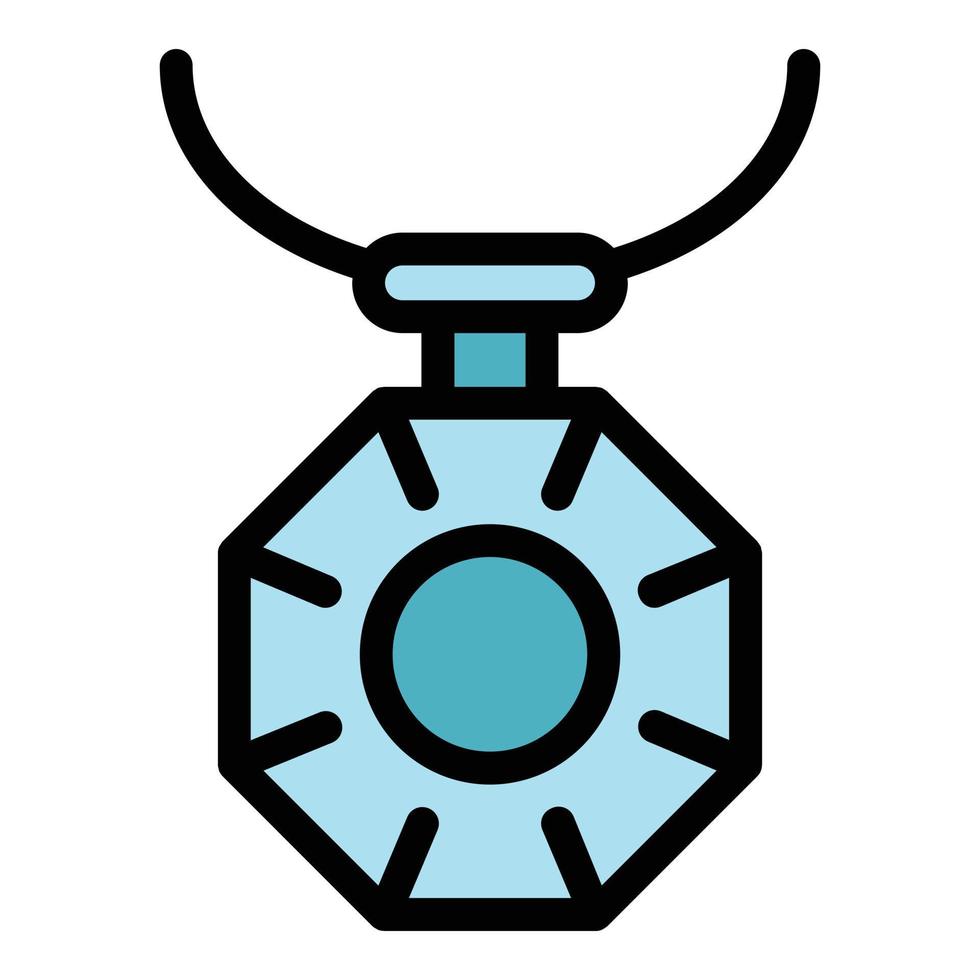 Necklace pendant icon color outline vector