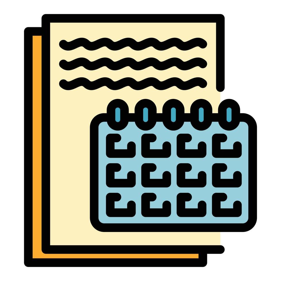 Calendar report icon color outline vector