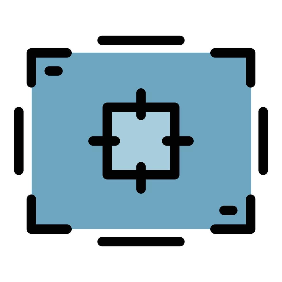 Aim record frame icon color outline vector