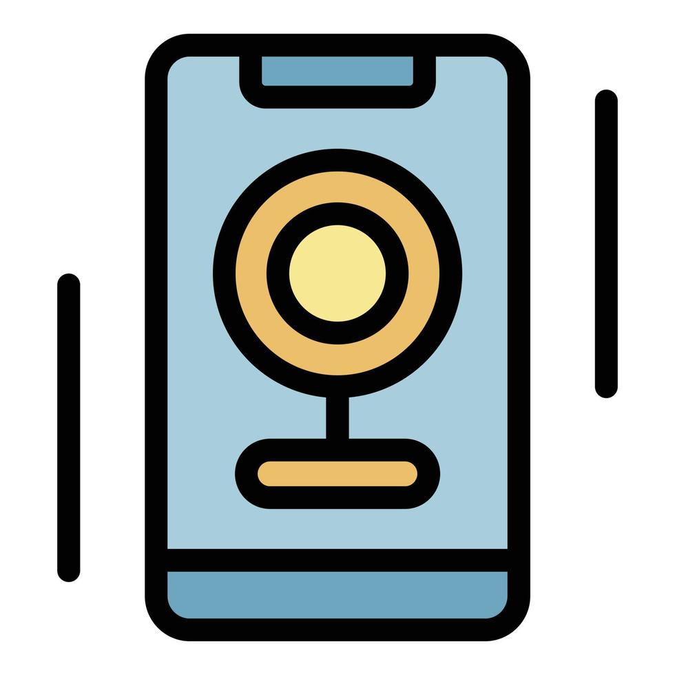 Web camera video record icon color outline vector