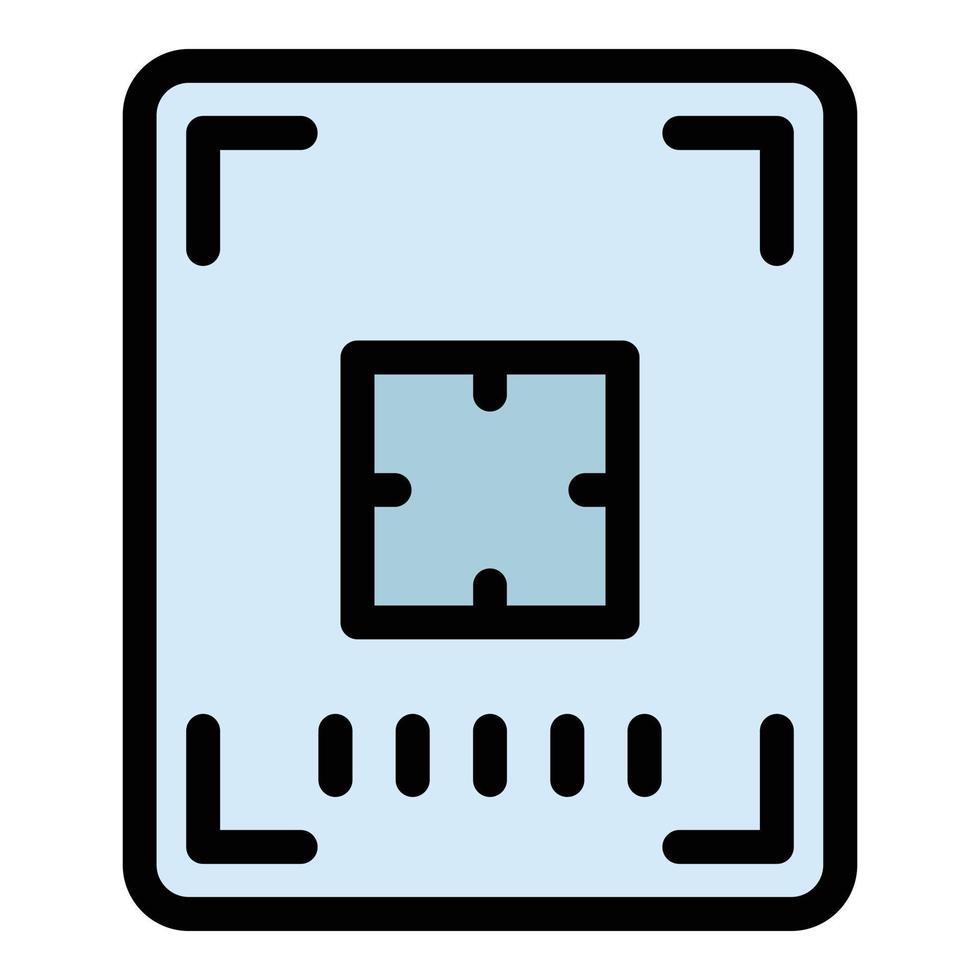 Screen record frame icon color outline vector