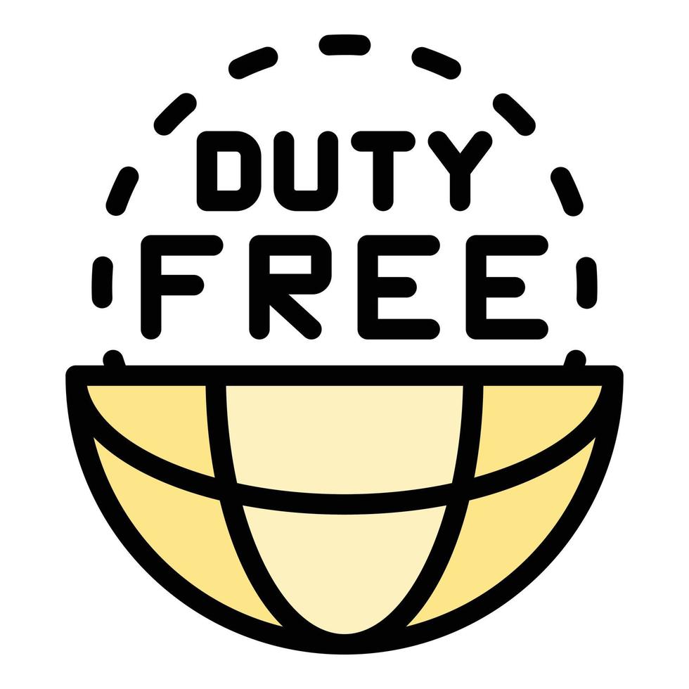 Global duty free icon color outline vector
