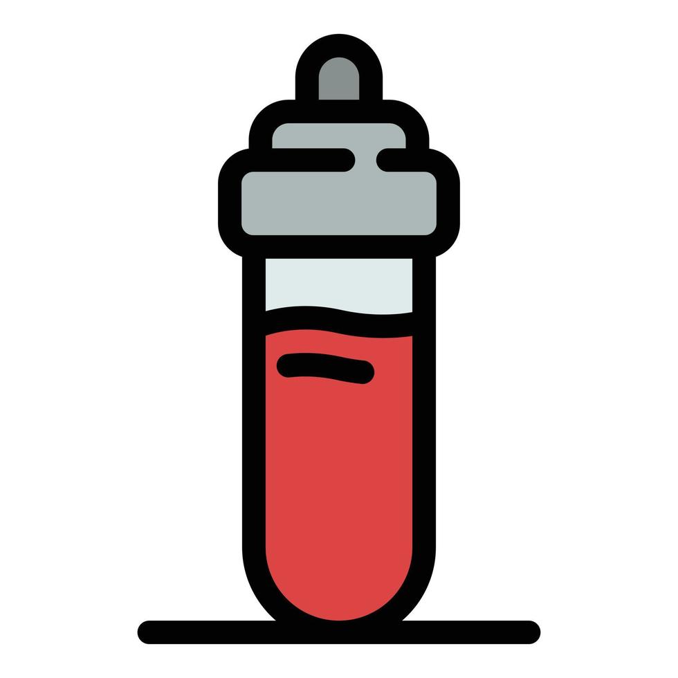 Closed test tube icon color outline vector