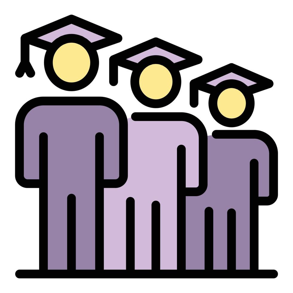 Graduated student icon color outline vector