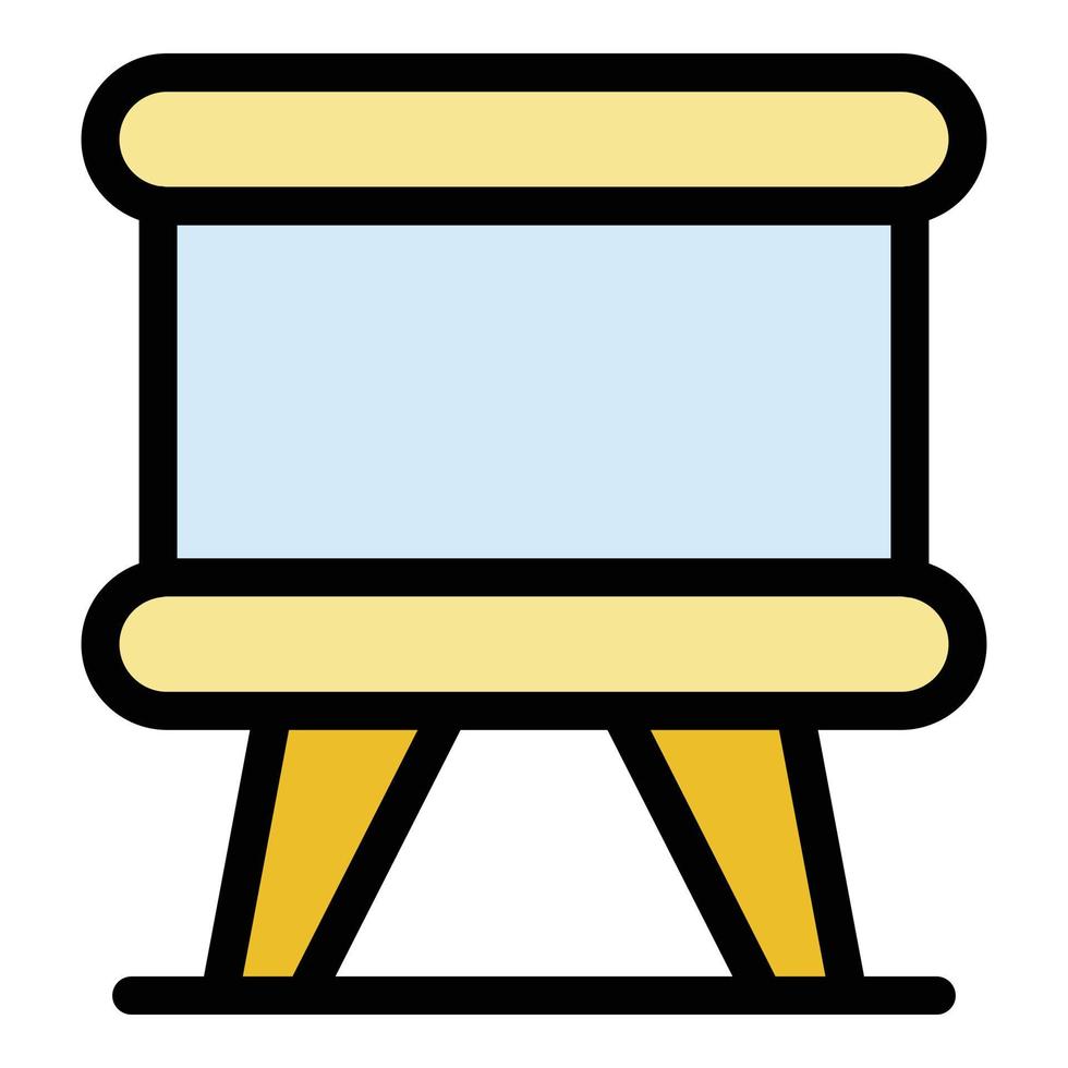 Poster easel icon color outline vector